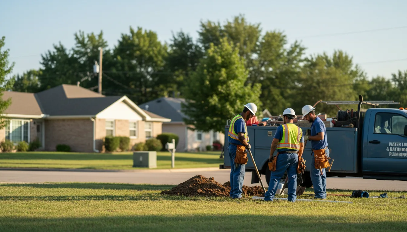 Residential water line and bathroom plumbing service in Highland, MD